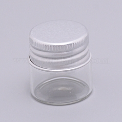 Круглые стеклянные контейнеры для хранения косметики, свечи, конфеты, с алюминиевой винтовой крышкой, прозрачные, 1-1/8x1-1/4 дюйм (3x3.15 см), емкость: 10 мл (0.34 жидких унции)