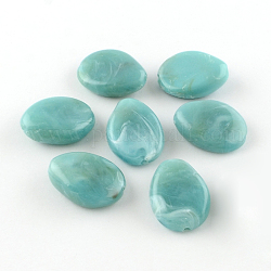Perles acryliques en forme de goutte de pierre gemme, turquoise moyen, 25x19x9mm, Trou: 2mm, environ 90 pcs/251 g