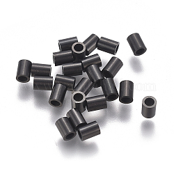 304 perline tubo in acciaio inox, elettroforesi nera, 4x3mm, Foro: 2 mm