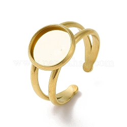 Placcatura ionica (ip) 304 impostazioni dell'anello del polsino in acciaio inossidabile, tondo, oro, vassoio: 10mm, 2.8~7.5mm, diametro interno: 18mm