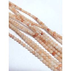 Natürlichen Edelstein Aventurin runde Perlen Stränge, rosa Aventurin, 2 mm, Bohrung: 0.8 mm, ca. 184 Stk. / Strang, 16 Zoll