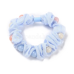 Panno legami elastici per capelli, con perlina di plastica, accessori per capelli per ragazze o donne, cielo azzurro, 17mm, diametro interno: 50mm