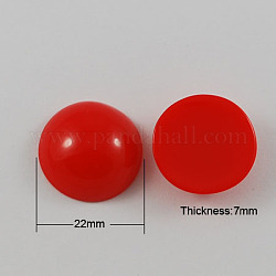 Resin Cabochons, Half Round/Dome, Red, 22x7mm