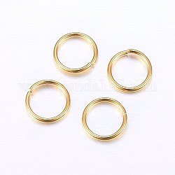 304 Edelstahl offenen Ringe springen, golden, 8x0.9 mm, Innendurchmesser: 6.5 mm