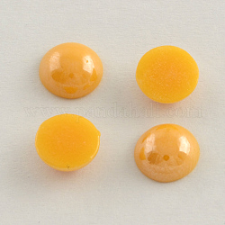Pearlized Plated Opaque Glass Cabochons, Half Round/Dome, Gold, 11.5x5mm