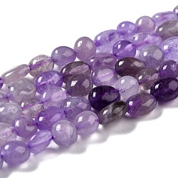Chapelets de perles en améthyste naturelle, pépites, pierre roulée, 8~11x7.5~9x4.5~7mm, Trou: 0.8mm, Environ 42 pcs/chapelet, 15.94'' (40.5 cm)
