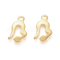 201 charms in acciaio inox, nota musicale, oro, 13x7.5x1mm, Foro: 1.4 mm