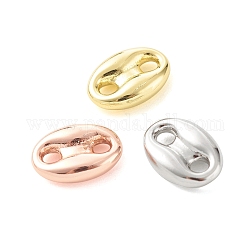 Eco-Friendly Brass Links Connectors,  Long-Lasting Plated, Cadmium Free & Lead Free, Coffee Bean, Mixed Color, 11x8x3mm, Hole: 2mm