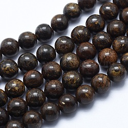 Natürliche bronzite Perlenstränge, Runde, 8 mm, Bohrung: 1.2 mm, ca. 48 Stk. / Strang, 14.7 Zoll (37.5 cm)