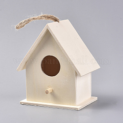Unfertiges Vogelhaus aus Holz, Kreatives hängendes Vogelhaus aus Holz, für die Herstellung oder Dekoration kleiner Vogelkäfige, rauchig, 185 mm