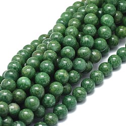 Chapelets de perles en jade africaine naturelle, ronde, Grade a, 8mm, Trou: 0.8mm, Environ 50 pcs/chapelet, 15.75 pouce (40 cm)