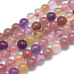 Brins de perles de quartz mélangés naturels, ronde, 8mm, Trou: 1mm, Environ 49 pcs/chapelet, 15.7 pouce (40 cm)