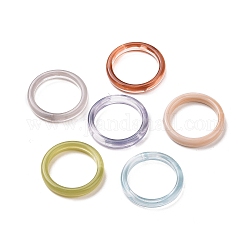 Anelli di collegamento in acrilico bicolore, lampwork imitazione, anello rotondo, colore misto, 22.5x4mm, diametro interno: 17.5mm, circa 667pcs/500g