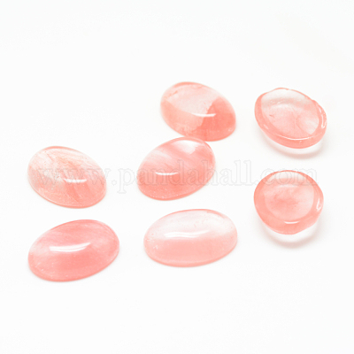 Cerise quartz cabochons de verre&nbsp;G-T020-18x25mm-07-1