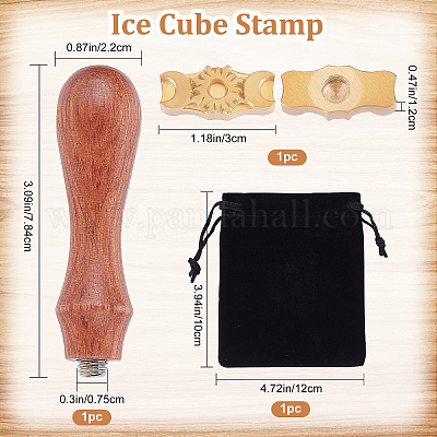 Wholesale CRASPIRE Moon and Sun Ice Stamp Ice Cube Stamp Ice Branding Stamp  with Removable Brass Head & Wood Handle Vintage Ice Stamp for DIY Crafting  Cocktail Whiskey Mojito Drinks Bar Making 