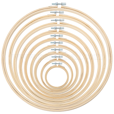 9 Stück Bambus-Stickrahmen in 9 Stilen&nbsp;DIY-GO0003-09-1
