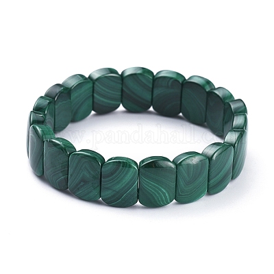 Bracelets extensibles en malachite naturelle&nbsp;G-D0018-01-1