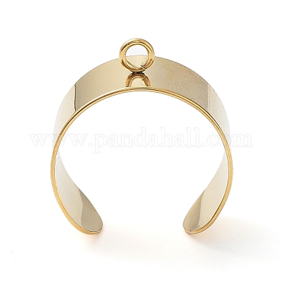 Ionenplattierung (IP) 304 Edelstahl offene Manschette Fingerring Komponenten&nbsp;STAS-WH0029-40B-G-1