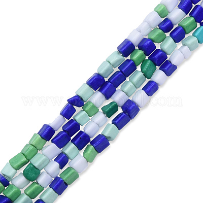 Chapelets de perles en verre peinte par pulvérisation opaque&nbsp;GLAA-N047-05C-1