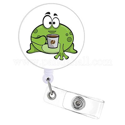 CREATCABIN Badge Reel Retractable Frog Badge Holder Badge Scroll ID Card  Reels Lanyard Alligator Clip Hanging Name Tag Card for Nurse Doctor Nursing