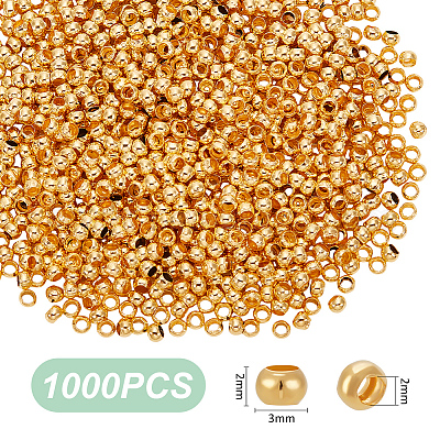 1000 Stück Messing-Crimpperlen&nbsp;KK-UN0004-96-1