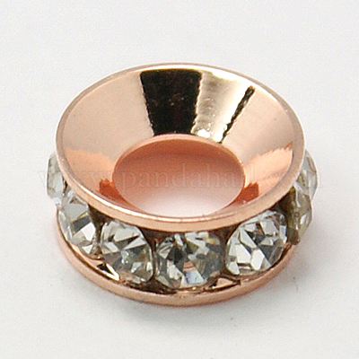 Messing Strass Zwischen perlen&nbsp;RB-A020-9mm-01RG-1