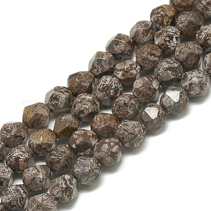 Natürliche braune Schneeflocke Obsidian Perlen Stränge G-S300-101-6MM-01-1