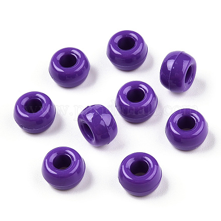 不透明なプラスチックビーズ  バレル  青紫色  9x6mm  穴：3.8mm  約1950個/500g KY-T025-01-F08-1
