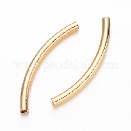Curved Brass Tube Beads KK-D508-14G-1