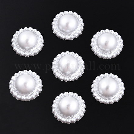 Cabujones de perlas de imitación de plástico ABS SACR-T015-10-01-1