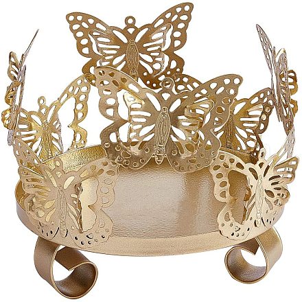 Superfindings portacandele farfalla fiore decorazione farfalla candeliere portacandele tealight per matrimoni decorazioni eleganti AJEW-WH0019-30-1