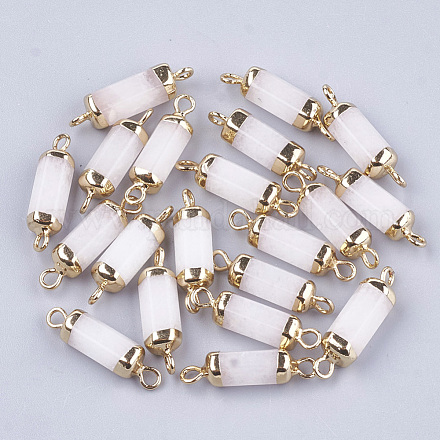 Electroplate Natural  White Jade  Links X-G-S344-01K-1
