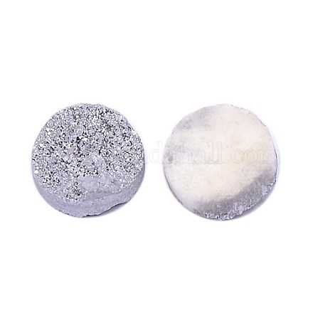 Electroplate druzy naturale cabochon di cristallo G-L047-30mm-02-1