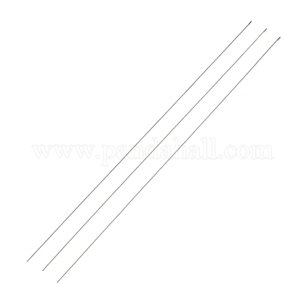 ビーズスピナー用フック付きスチールビーズ針  ビーズジュエリー用のカーブ針  ステンレス鋼色  17.8x0.03cm X-TOOL-C009-01B-01-1