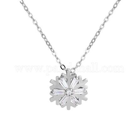 Снежинка 925 ожерелье из стерлингового серебра для девочек и женщин NJEW-BB44536-A-1