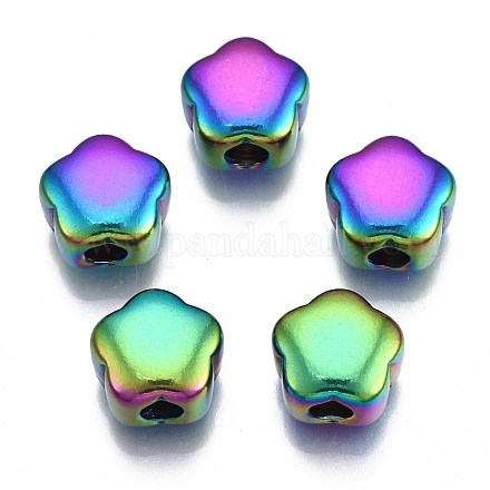 Rack Plating Rainbow Color 304 Stainless Steel Beads STAS-S119-085-1