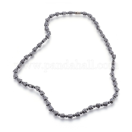 Colliers de perles d'hématite synthétique non magnétique NJEW-E128-04-1
