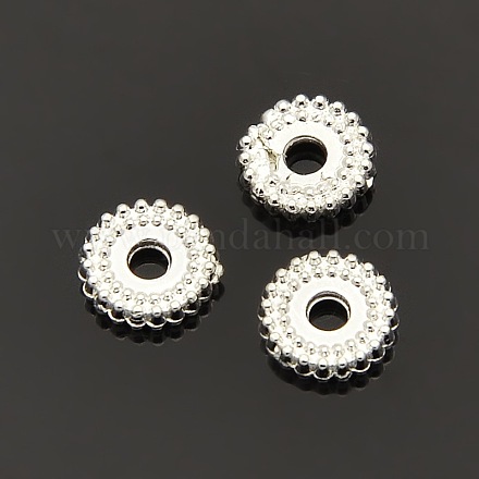 Disc Plating Zinc Alloy Spacer Beads PALLOY-N0101-07S-1