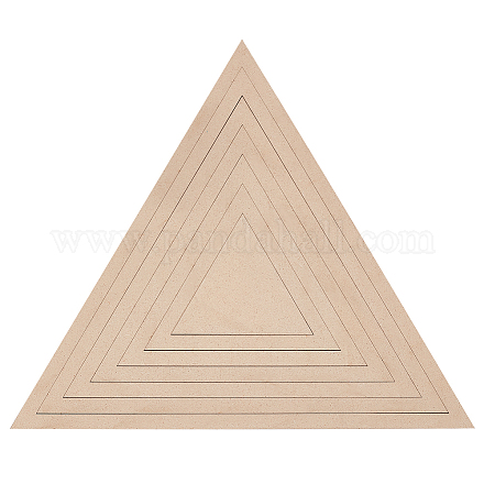 ポプラ材のシートとリング  土板ガイド用  三角形  パパイヤホイップ  8~26x9~30x0.45cm  7個/セット DIY-WH0530-14-1