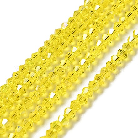Transparent Electroplate Glass Beads Strands EGLA-S056-4mm-21-1
