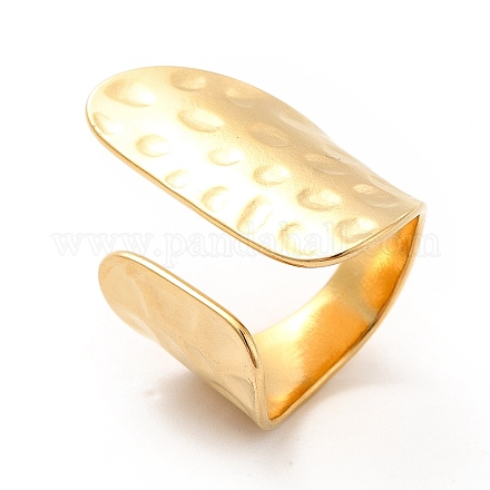 Ion Plating(IP) 304 Stainless Steel Wide Flat Open Cuff Ring for Women RJEW-F131-16G-1