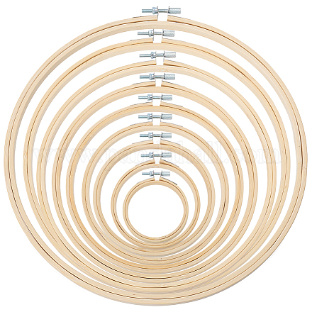 9 Stück Bambus-Stickrahmen in 9 Stilen DIY-GO0003-09-1