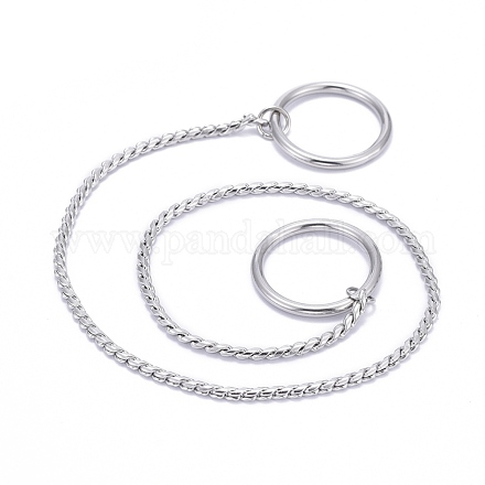 304 collar de cadena de estrangulamiento de perro de acero inoxidable STAS-K201-03C-P-1
