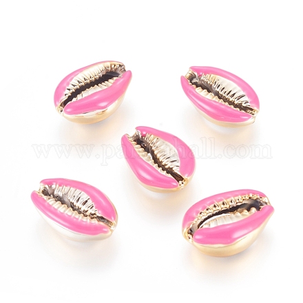 Electroplated Cowrie Shell Beads X-BSHE-G019-01G-H-1