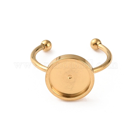 Fornituras de anillo de puño abierto de acero inoxidable FIND-WH0147-11A-G-1