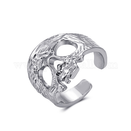 Кольцо-манжета с открытым черепом из сплава SKUL-PW0002-001A-AS-1
