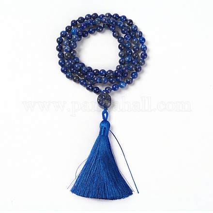 Natural Lapis Lazuli Wrap Bracelets BJEW-E354-B04-1
