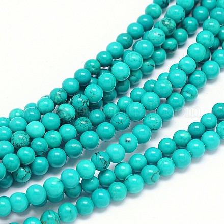 Fili di perle rotonde di magnesite naturale TURQ-E022-38B-4mm-1