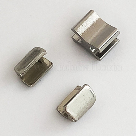 真鍮製のジッパートップストップ  交換用ジッパーアクセサリー  プラチナ  6.5x4x4.5mm  内径：2mm  5x4x4.5mm  2mm：直径  2pc  3個/セット FIND-WH0062-23B-02-1