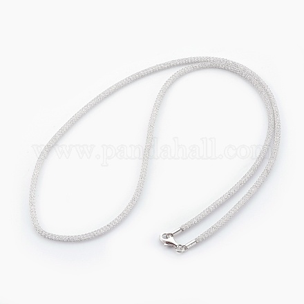 Brass Mesh Chain Necklaces NJEW-F241-01P-A-1